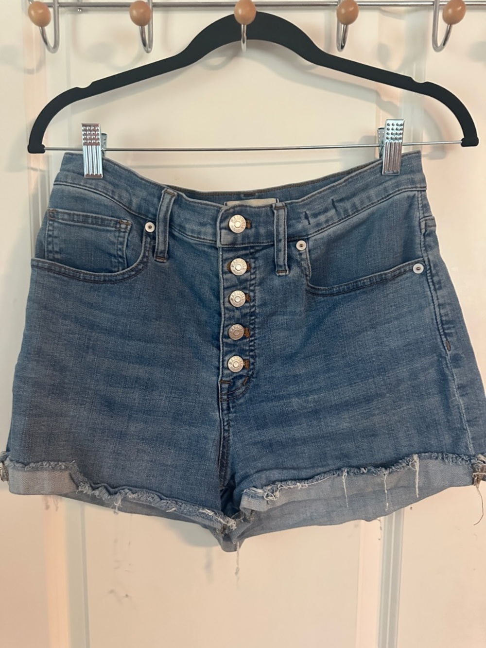 Madewell Five-Button High-Rise Denim Shorts - Blue